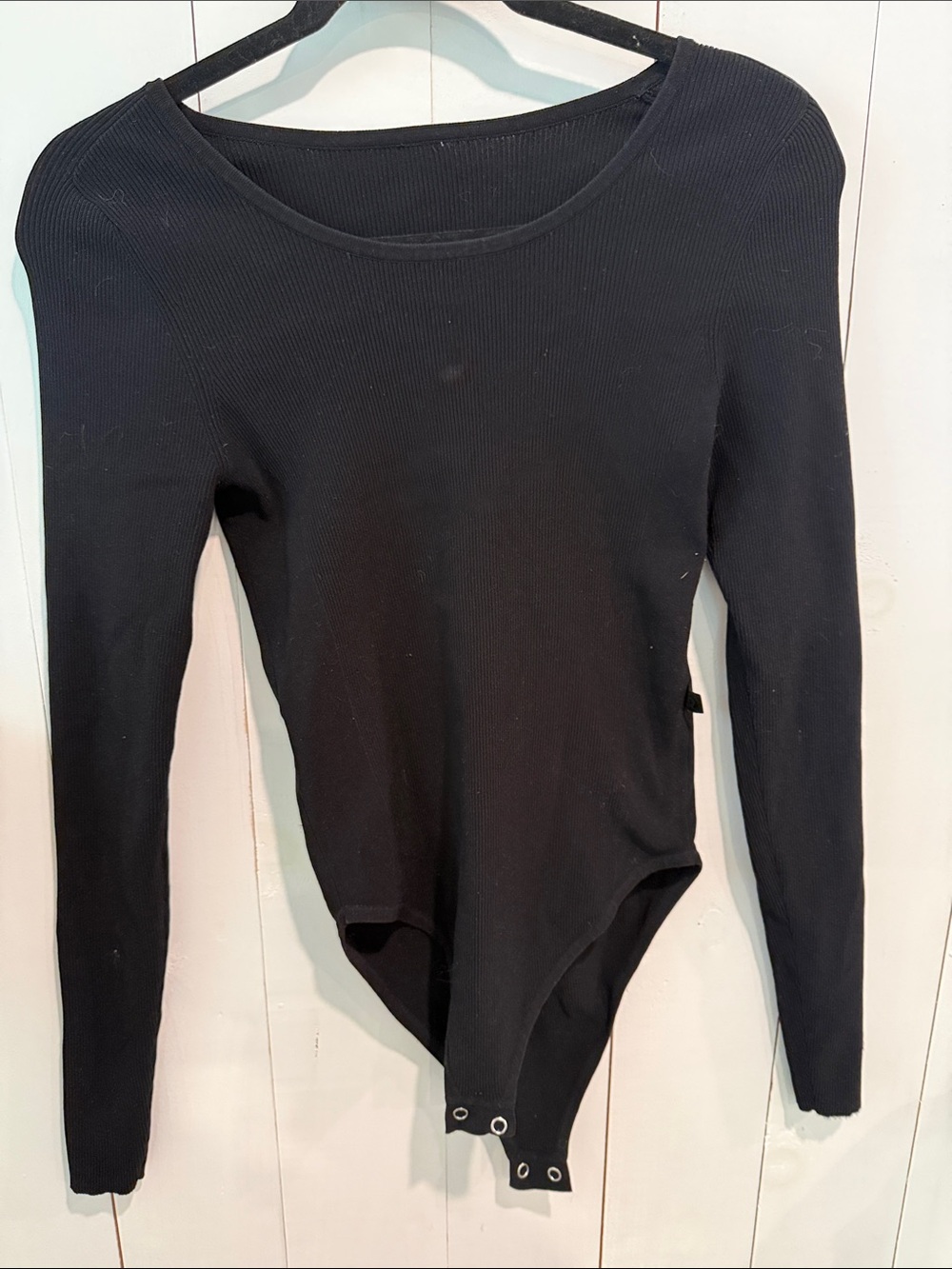 lululemon athletica Black Ribbed Long-Sleeve Bodysuit